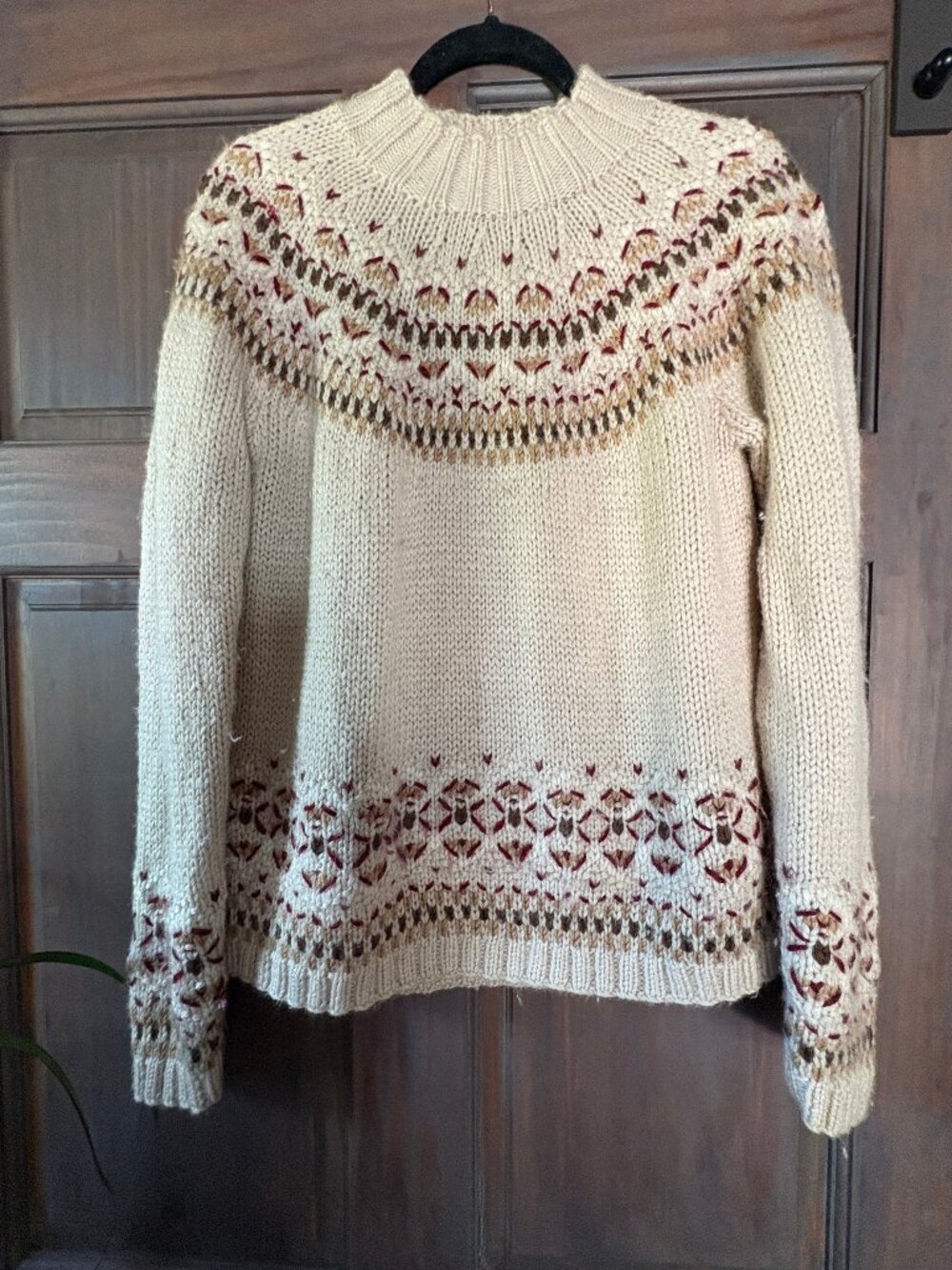 Talbots Vintage 100% Wool Hand Knit sweater, women's LARGE